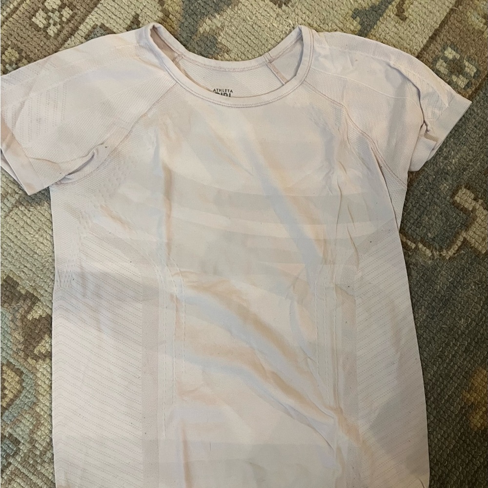 Athleta Girl - Power Up short sleeve top - powder pink - Size L/12